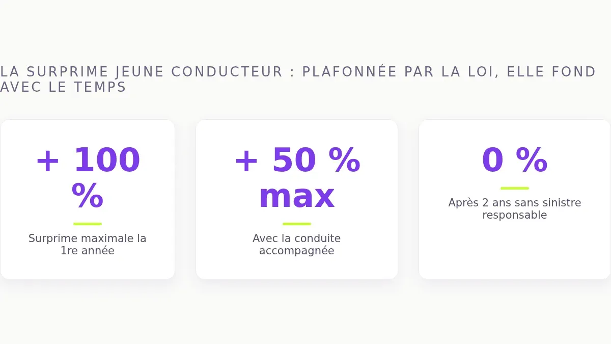 La surprime jeune conducteur : plafonnée par la loi, elle fond avec le temps