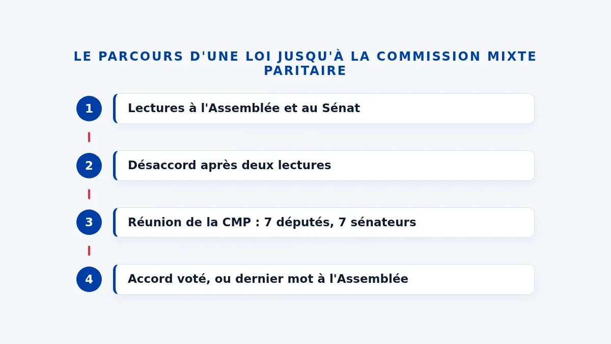 Le parcours d'une loi jusqu'à la commission mixte paritaire