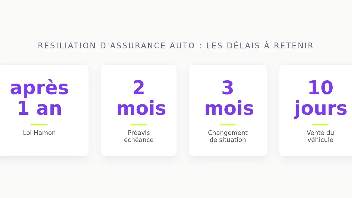Résiliation d'assurance auto : les délais à retenir